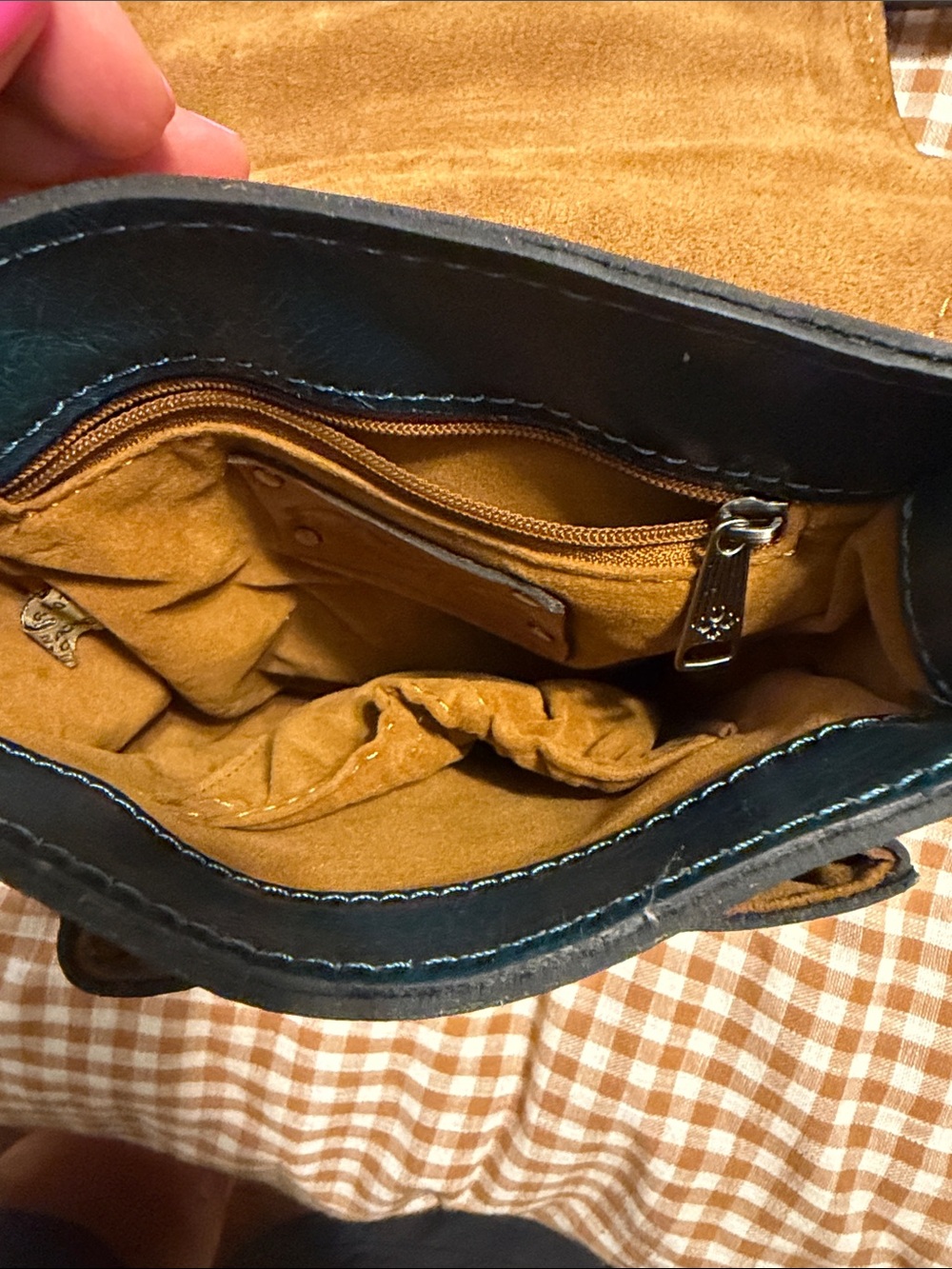 Patricia Nash Leather Crossbody Bag in Deep Teal - Picture 4 of 7